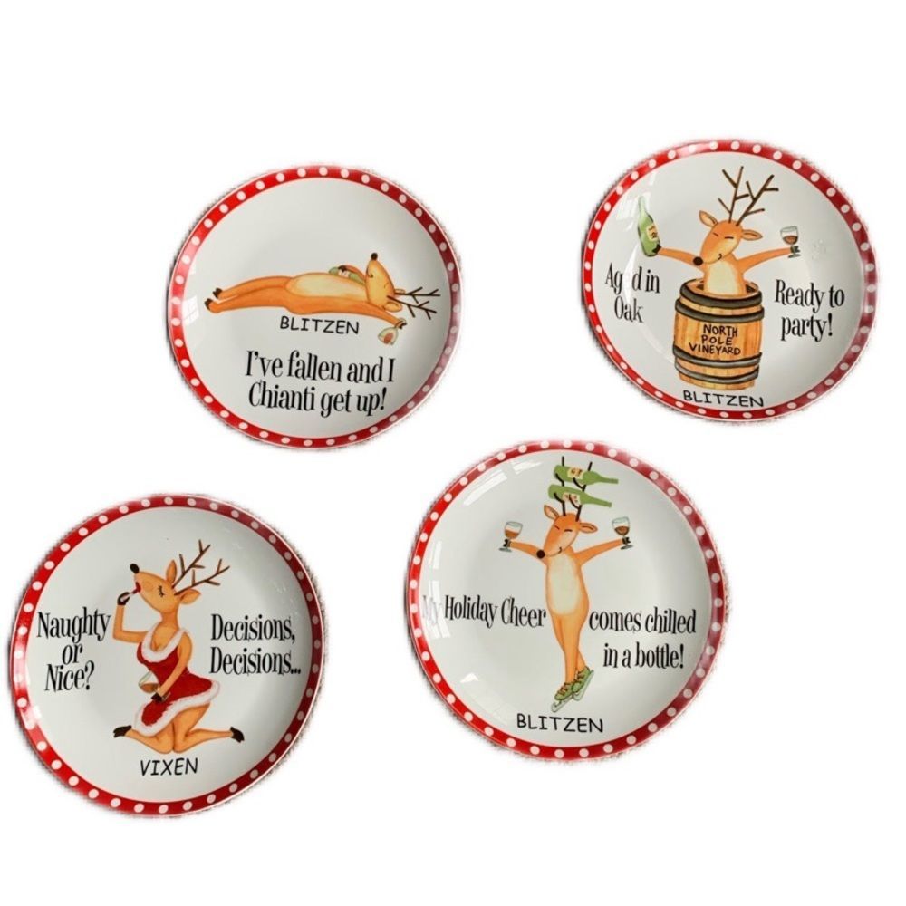 Wine Enthusiast Reindeer set of 4